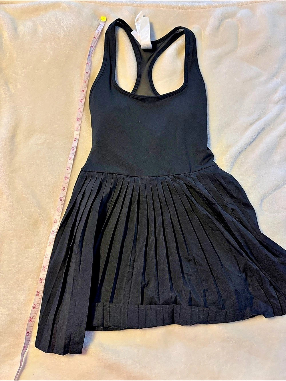 Fabletics  Black Pleated Mini Dress Size Small Like New
